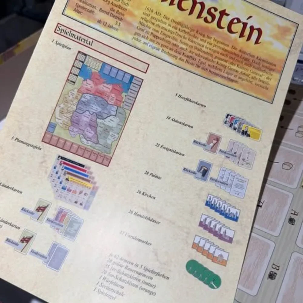 Wallenstein Board Game 1st Edition, 2002 Original German Printing by Queen Games